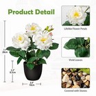 Artificial Plants   Flowers With Vase White Roses Artificial Flowers Small Po   