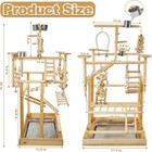Bird Playground - Natural Wood Parrot Playstand With Perches  Bird Play Gym   Ac