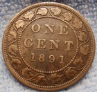1891 High Grade Canada Large Cent Victoria Coin Canadian