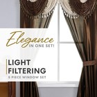 5 Piece Curtain Set 54x84 Window Panels With Valance Tiebacks Living Room New Us