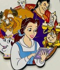 Disney Beauty   The Beast Character Cluster Glitter Single Pin New Carded