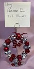 Christmas Wreath Card Holder Made Of Silver And Red Bells  Size 5    Tall 3    Wide