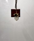 Industrial Old Brass Bulkhead Pendant Original Ceiling Light Fixture Lot Of 2