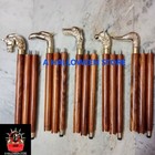 Lot Of 5 Different Animal Head Brass Handle Vintage Wooden Walking Stick Cane