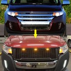 Black Front Grille Fit For 2011 -2014 Ford Edge Upper Bumper Grille W led Lights