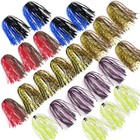 24 Bundles Silicone Jig Skirts Fishing Lure Skirt Replacement For Spinnerbaits
