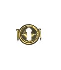 Keyhole Cover With Rope  Edge Bright Brass For Drawers Doors 1 In  Wide
