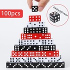 Hooqict 100 Pieces Casino Dice Set 16mm Standard Game 16mm  Red  Black  White