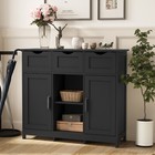 3 Drawer Sideboard Modern Cupboard Wood Buffet Storage Cabinet With 2 Doors