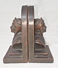 Armor Bronze Dante Bookends Solid Bronze Early 20th Century Rare Literary Pair