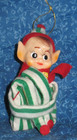 Vintage Christmas Knee Hugger Pixie Elf Japan  Ornament