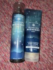 Bath   Body Works  rare  Twinkling Midnight Sky Perfume mist   Cream Set  8 Oz