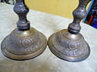 Large Heavy Pair Andrea Sadek Solid Brass Candle Sticks holders 9 1 4  Tall