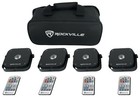 Rockville 4 Pack Mini Rf1 V2 Black Rgbwa uv Dj Par Wash Up Lights bag rf Remote