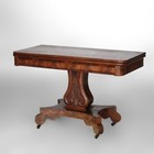 Antique Classical American Empire Flame Mahogany Card Table C1840
