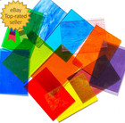 12 Sheets Transparent Stained Glass Sheet Variety Pack 4 X 6 Inch Cathedral Art