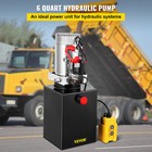 Vevor Hydraulic Pump 6 Quart Single Acting Metal Reservoir For Dump Trailer 12v