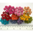 1 4  Or 1cm Mini Rainbow Open Roses Paper Flower Wedding Scrapbook Dioramas R2