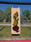 Vintage Potted Cactus Prickly Pear Hook Latch Rug Completed Wall Art Southwest
