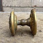 Antique Brass Door Knob With Floral Medallion Design Large Rare Beautiful 