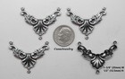  1598 Antiqued  925 Sterling Silver Plated 3 Ring  y  Connector - 4 Pcs