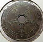 Congo Free State 10 Centimes 1888 Copper Km 4 Unc