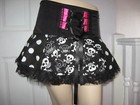 Gothic Skirt Skulls Black Corset White Tutu Rock  Festival Party Retro Funky
