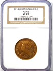 1714 Britain England Anne Gold Guinea Coin 1g - Certified Ngc Vf20 - Rare