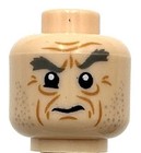 Lego New Light Nougat Minifigure Head Dual Sided Dark Bluish Gray Eyebrows Angry
