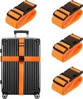 Luggage Straps For Suitcases Tsa Approved Travel Belt 4 Pack By Chelmon orange 