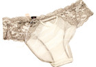 Victoria s Secret Vintage Panties Panty Medium Silver Lace Thong Bikini New Gray