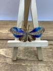 Antique Guillouche Enamel 800 Silver Vermeil Filigree Butterfly Brooch 2   