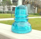 Great Blue Aqua Cd 208 Hemingray Cross Top Style Glass Insulator