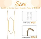 4 Pack Plate Hangers For The Wall  Suitable For 9-11 Inch Art Plate  Stainless S