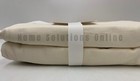 Pottery Barn Pleated Button Cotton Bed Skirt Full Natural Ivory 14  Drop  n406