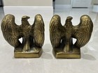 Vintage 1776 Heavy Brass Eagle Bookends Philadelphia Manufacturing Pmc 114b