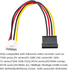 2pack 4 Pin To Sata Female Hard Drive Power Adapter Cable Compatible With Hikvis