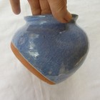 Terracotta  Blue Glaze Planter Potteries De La Vallee Noire Made In France   6 