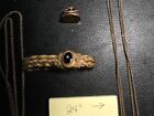 Four Gold Filled Pieces Of Antique Jewelry One Bracelet One Pendant 2 Chains