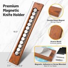 16in Magnetic Knife Strip Solid Wood Knife Organizer Rack Strong Magnets Forwall