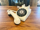 Stromberg Carlson Itt Working Telephone  White   Black Rotary Dial Desk Phone