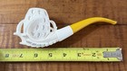 Vintage 1970   s Block Meerschaum Eagle Claw With Lattice Bowl Leather Case 431