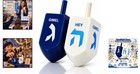 Extra Large Wooden Dreidels - 2-pack With Fun Hanukkah Game Instructions