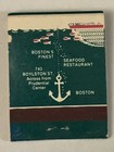 The Boston Half Shell Seafood Restaurant Full Matchbook Massachusetts Vintage