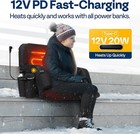 Portable Heated Stadium Seat Bleacher Chair W  12v 20w Pd Fast Charging 3 Levels