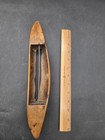 Antique Wooden Weaving Loom Boat Shuttle 13  Vintage Wood Primative Metal A30