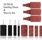 28pc 2  Long Sanding Drum   Sleeves Set Drill Press Spindle Sander Mandrel Rolls
