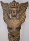 4 Antique Salvage Art Nouveau Cast Metal Legs Winged   Crowned Woman  Claw Foot