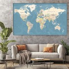 World Map Canvas Wall Decor