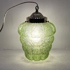 Vintage Nos - Green Crackle Glass Globe - Swag Lamp With 12  Chain